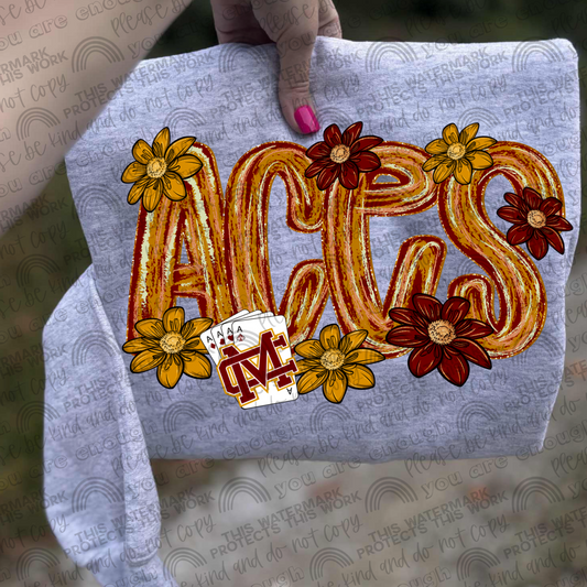 Custom High School Design Floral Brushstrokes PNG File