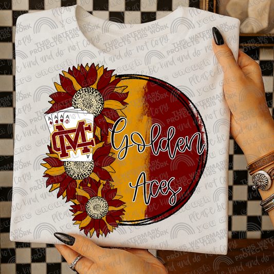 Custom High School Design Sunflower Circle with Sleeve- 2 PNG Files