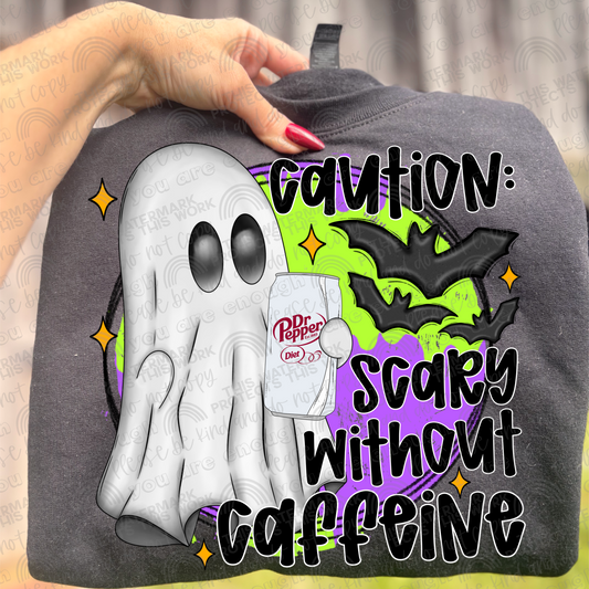 Diet Dr Pepper Caution Scary Without Caffeine Ghost PNG File
