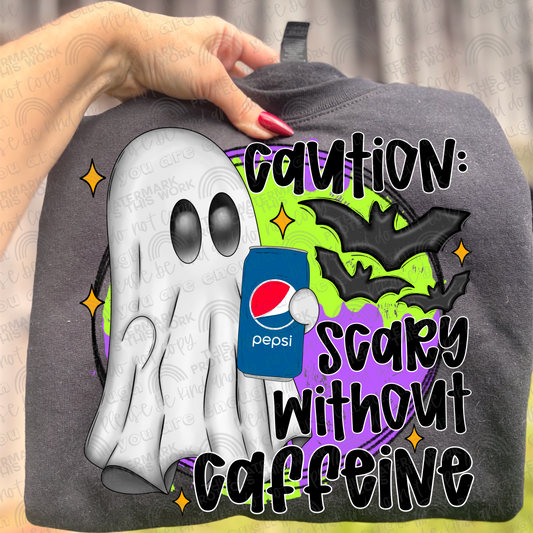 Pepsi Caution Scary Without Caffeine Ghost PNG File