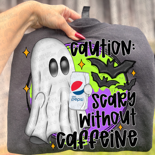 Diet Pepsi Caution Scary Without Caffeine Ghost PNG File
