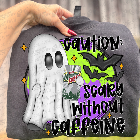 Diet Mt Dew Caution Scary Without Caffeine Ghost PNG File