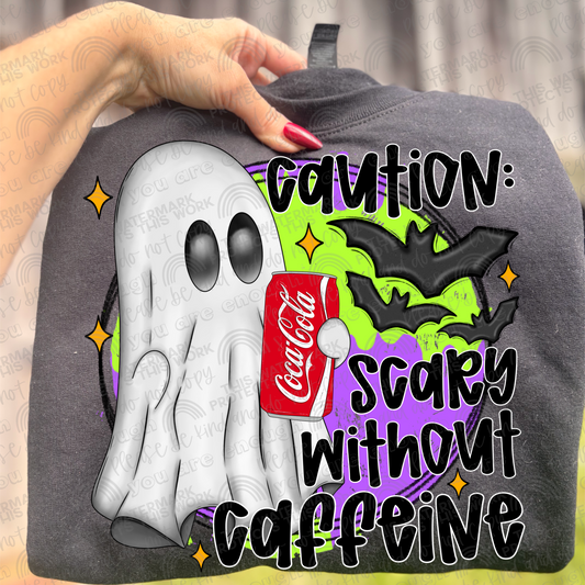 Coke Caution Scary Without Caffeine Ghost PNG File