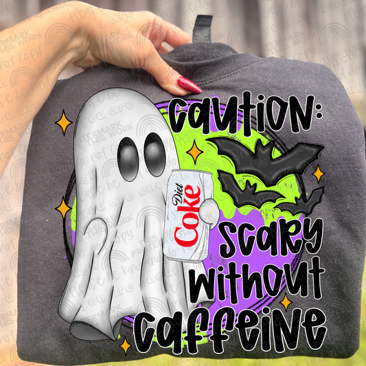 Diet Coke Caution Scary Without Caffeine Ghost PNG File