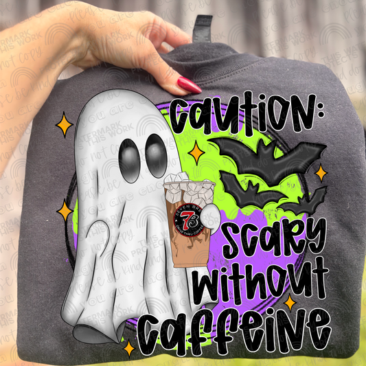 7Brew Iced Coffee Caution Scary Without Caffeine Ghost PNG File