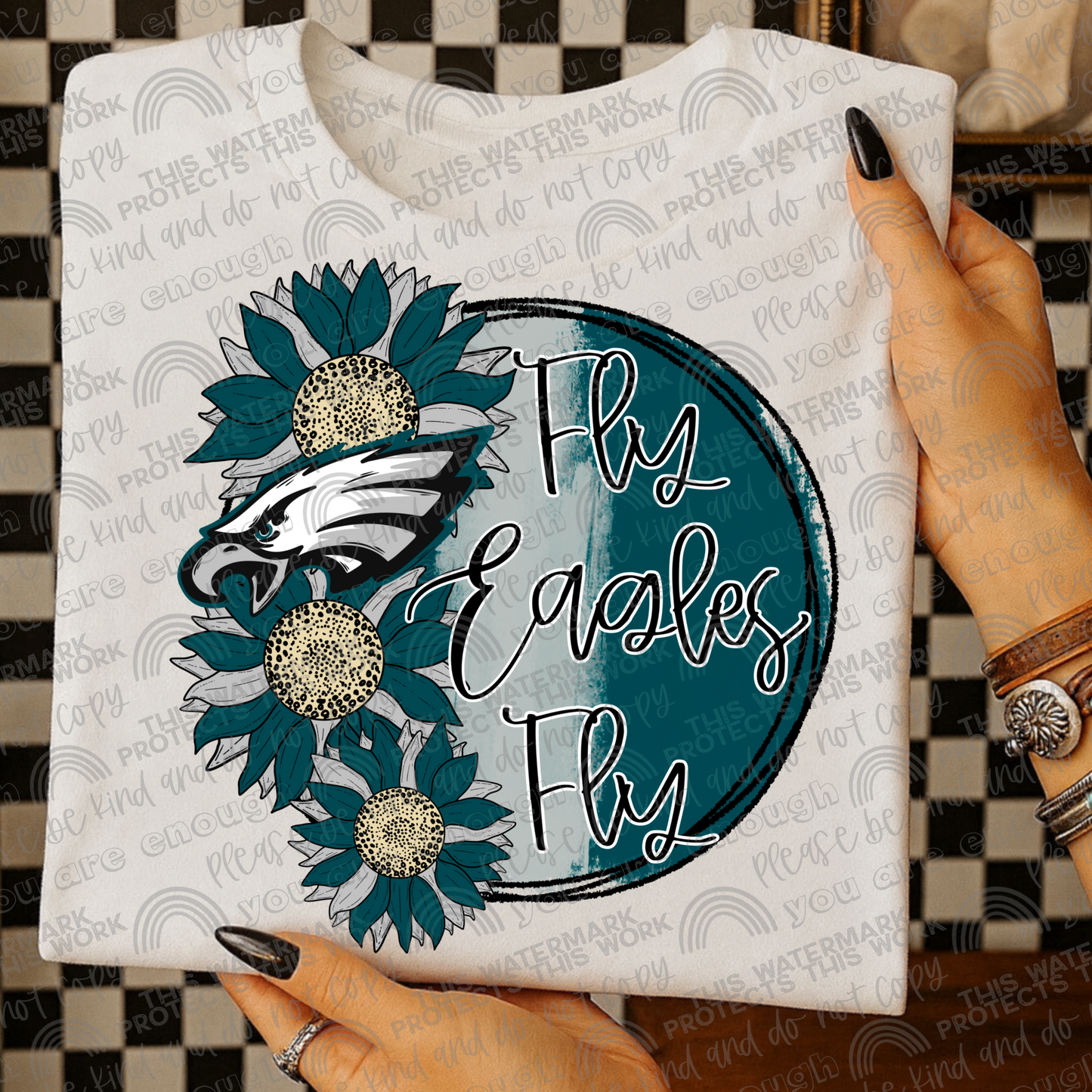 Fly Eagles Fly Sunflowers with Sleeve- 2 PNG Files