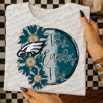 Fly Eagles Fly Sunflowers with Sleeve- 2 PNG Files