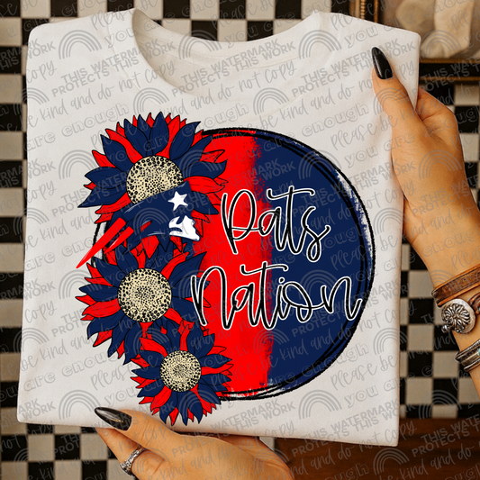 Pats Nation Sunflowers with Sleeve- 2 PNG Files
