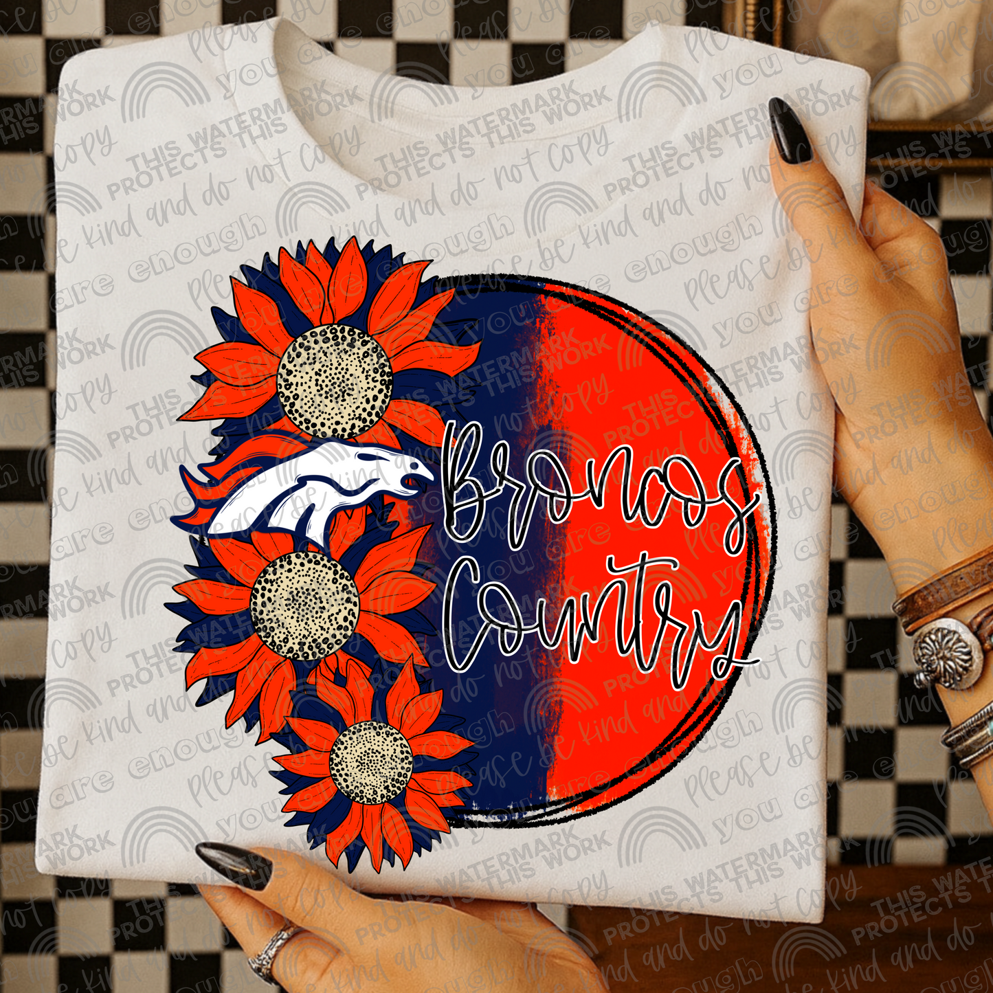 Broncos Country Sunflowers with Sleeve- 2 PNG Files