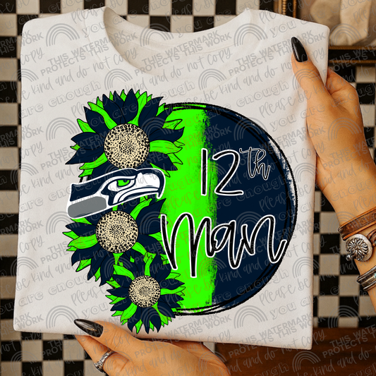 12th Man Sunflowers with Sleeve- 2 PNG Files