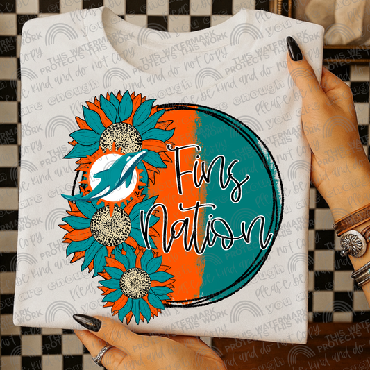 Fins Nation Sunflowers with Sleeve- 2 PNG Files