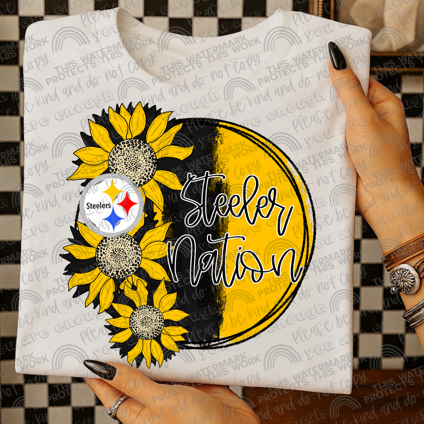 Steeler Nation Sunflowers with Sleeve- 2 PNG Files