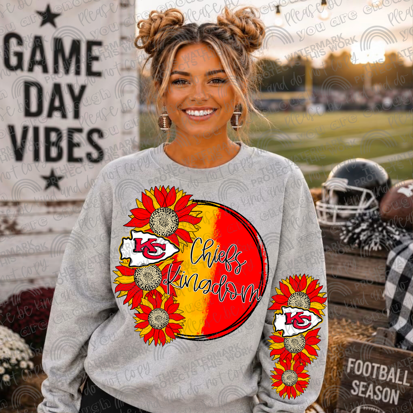 Sunflowers Pro Football Teams Bundle with Sleeves- 64 PNG Files