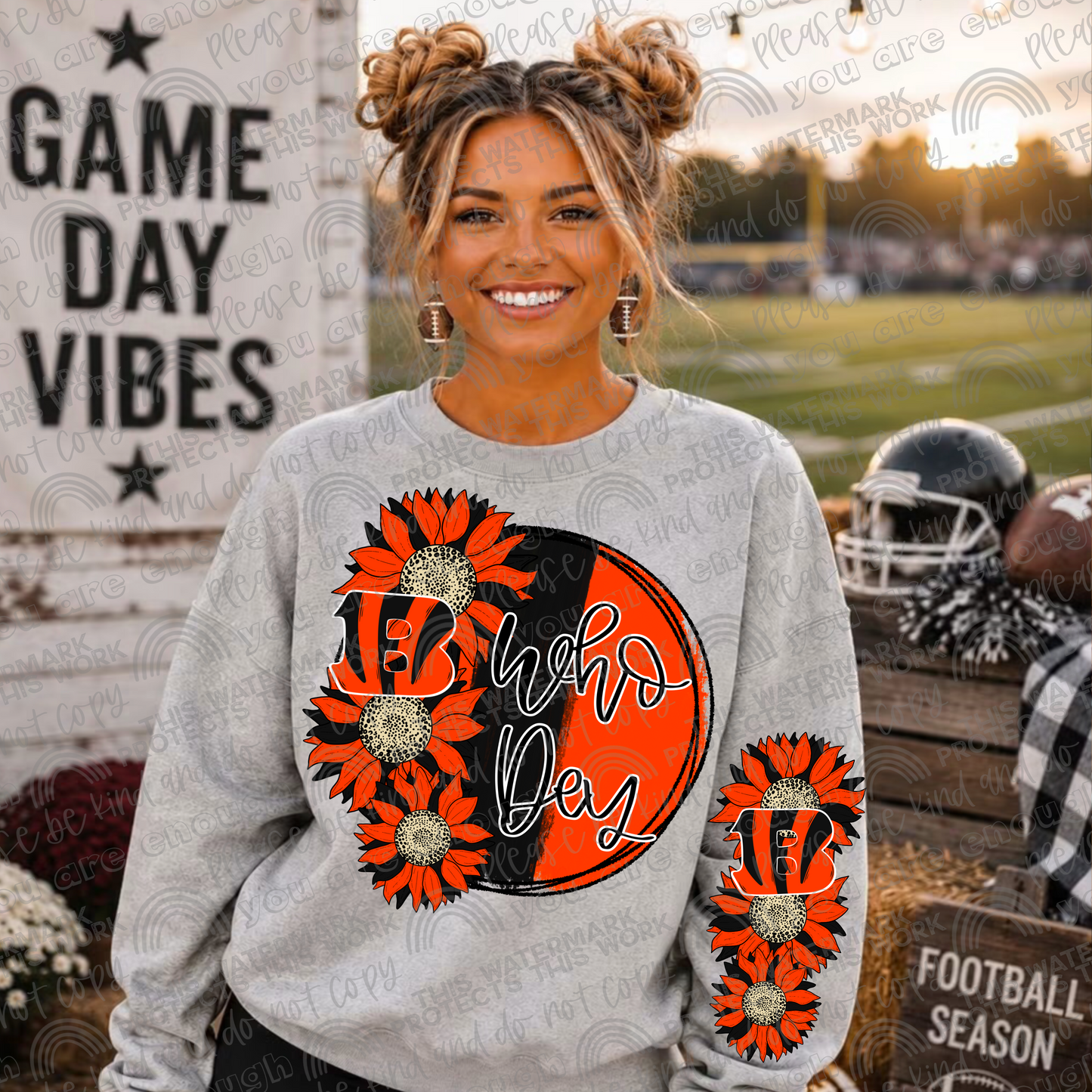 Sunflowers Pro Football Teams Bundle with Sleeves- 64 PNG Files