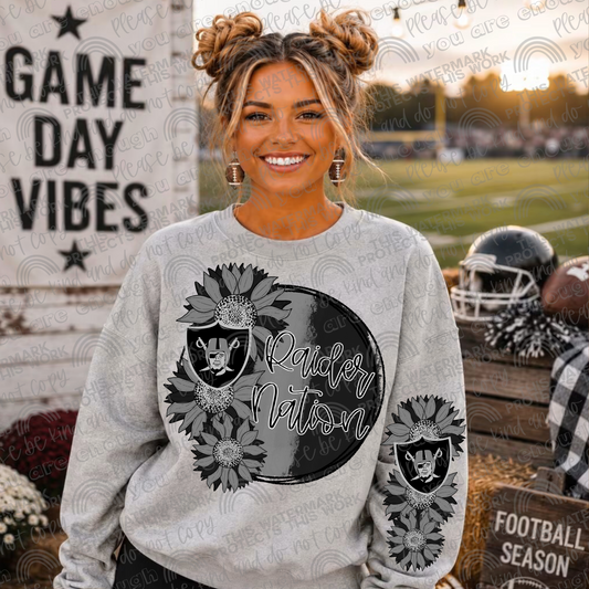 Raider Nation Sunflowers with Sleeve- 2 PNG Files