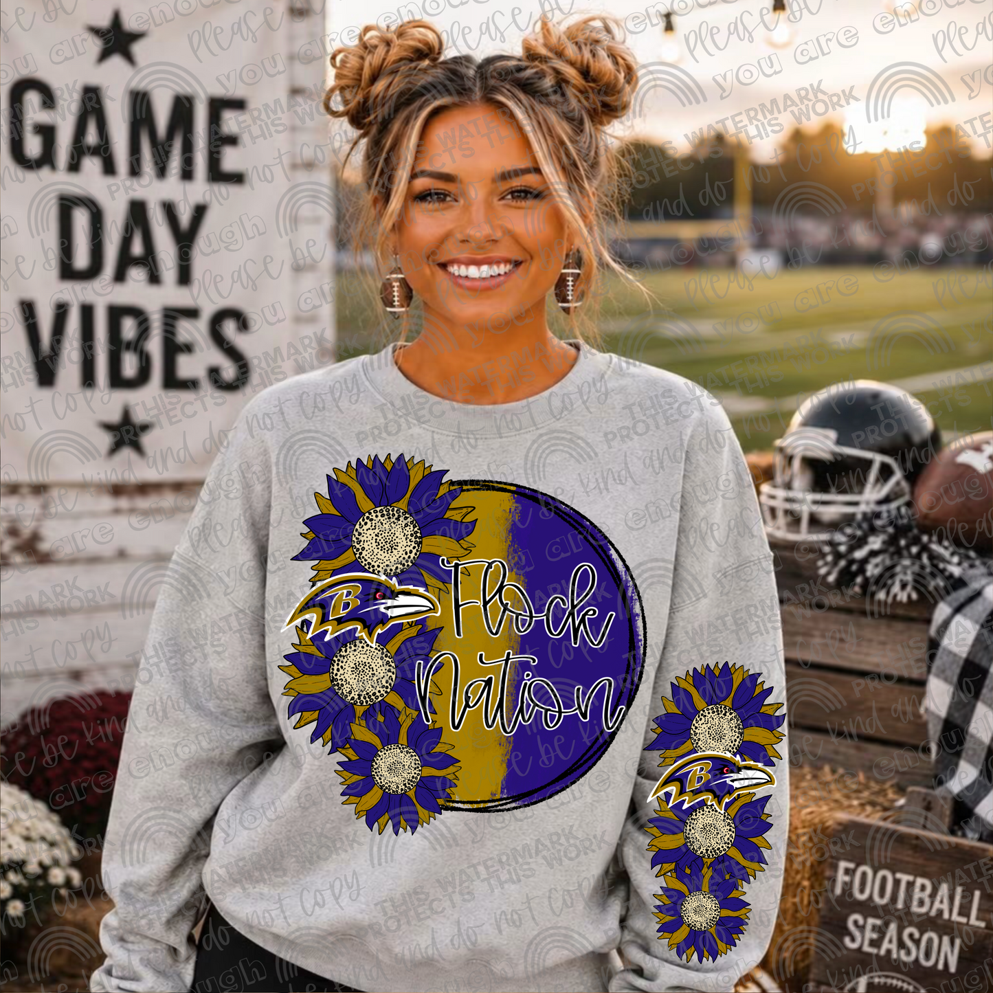 Flock Nation Sunflowers with Sleeve- 2 PNG Files