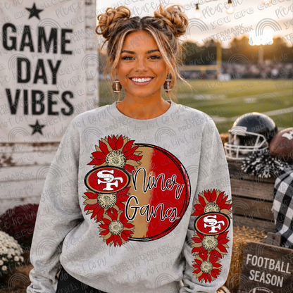 Niner Gang Sunflowers with Sleeve- 2 PNG Files