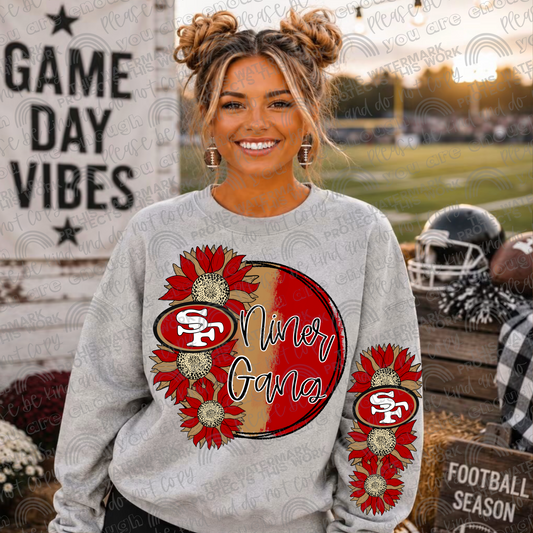 Niner Gang Sunflowers with Sleeve- 2 PNG Files