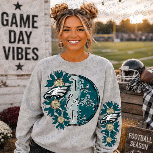 Fly Eagles Fly Sunflowers with Sleeve- 2 PNG Files