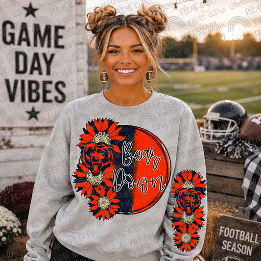 Bear Down Sunflowers with Sleeve- 2 PNG Files