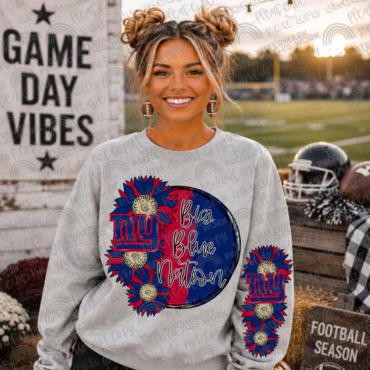 Big Blue Nation Sunflowers with Sleeve- 2 PNG Files