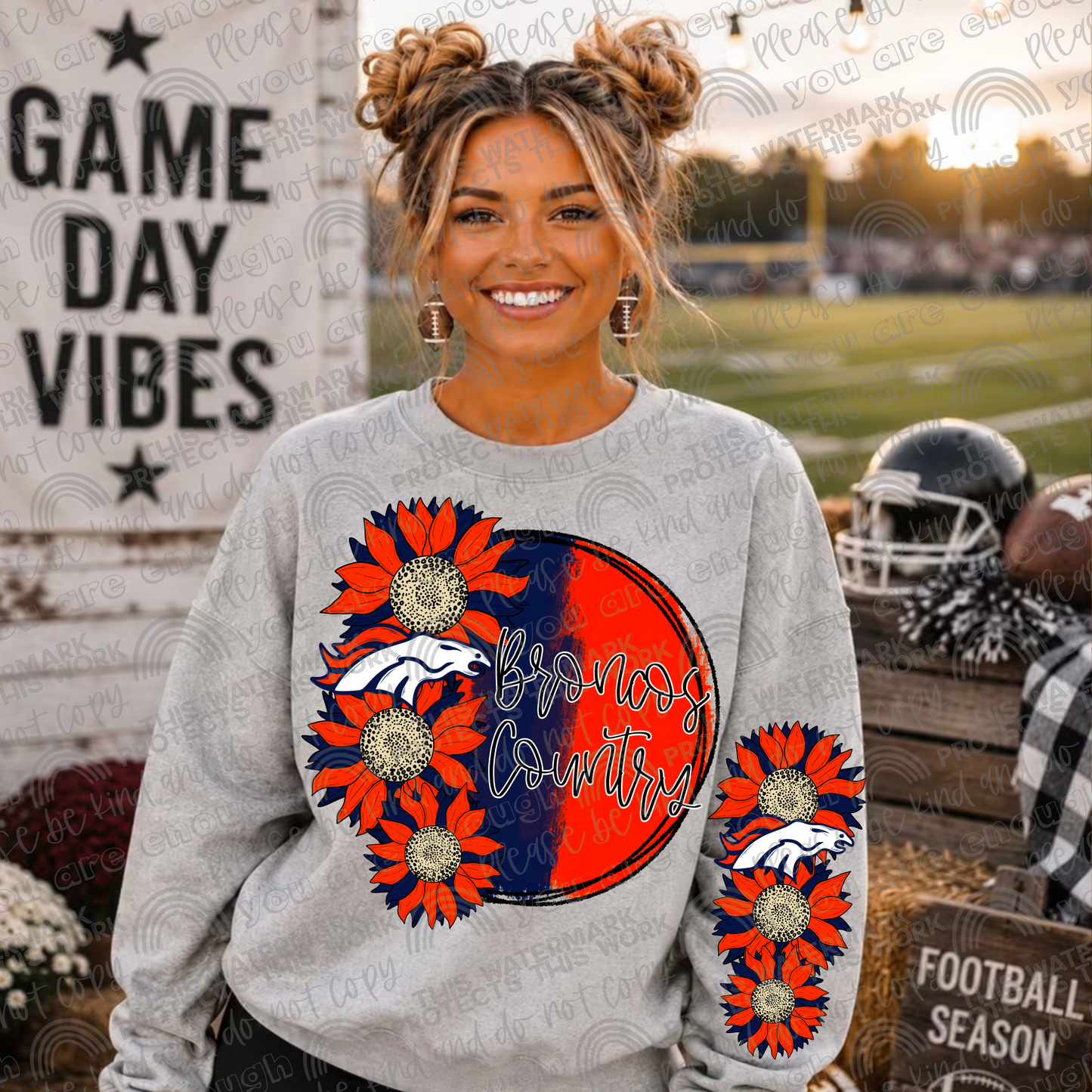 Sunflowers Pro Football Teams Bundle with Sleeves- 64 PNG Files
