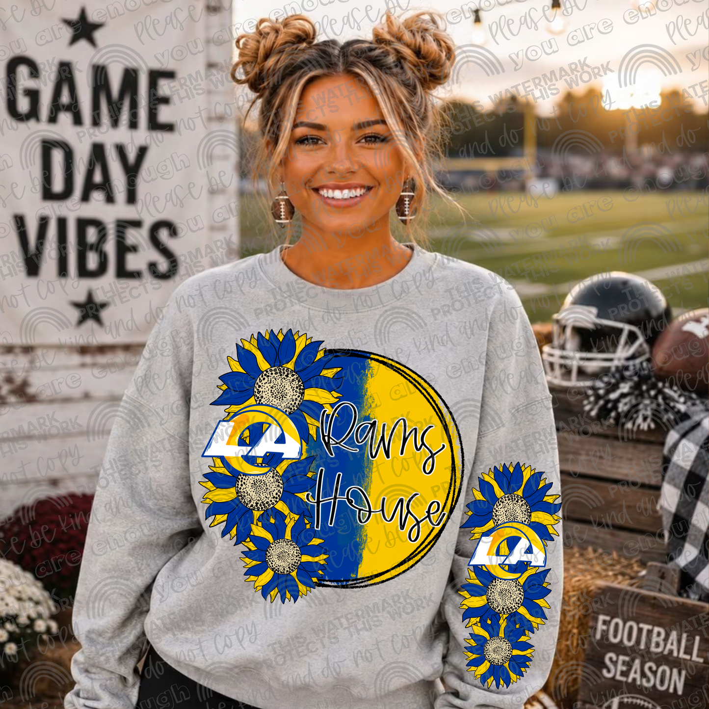 Sunflowers Pro Football Teams Bundle with Sleeves- 64 PNG Files