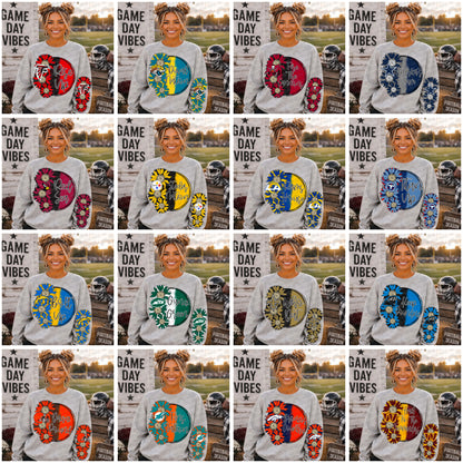 Sunflowers Pro Football Teams Bundle with Sleeves- 64 PNG Files