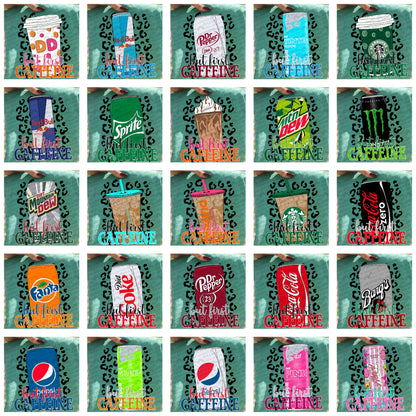 But First Caffeine Leopard Drinks Bundle- 33 PNG Files
