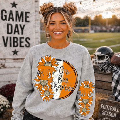 Vols & Go Big Orange Sunflowers with Sleeve (Logo and Mascot Versions)- 6 PNG Files