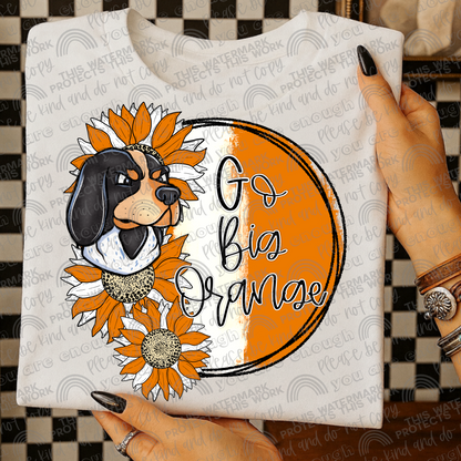 Vols & Go Big Orange Sunflowers with Sleeve (Logo and Mascot Versions)- 6 PNG Files