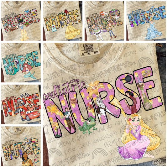 Pediatric Nurse Characters Bundle- 8 PNG Files