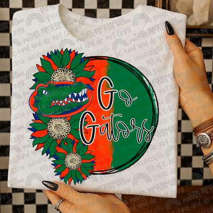 Florida Gators Sunflowers with Sleeve- 2 PNG Files