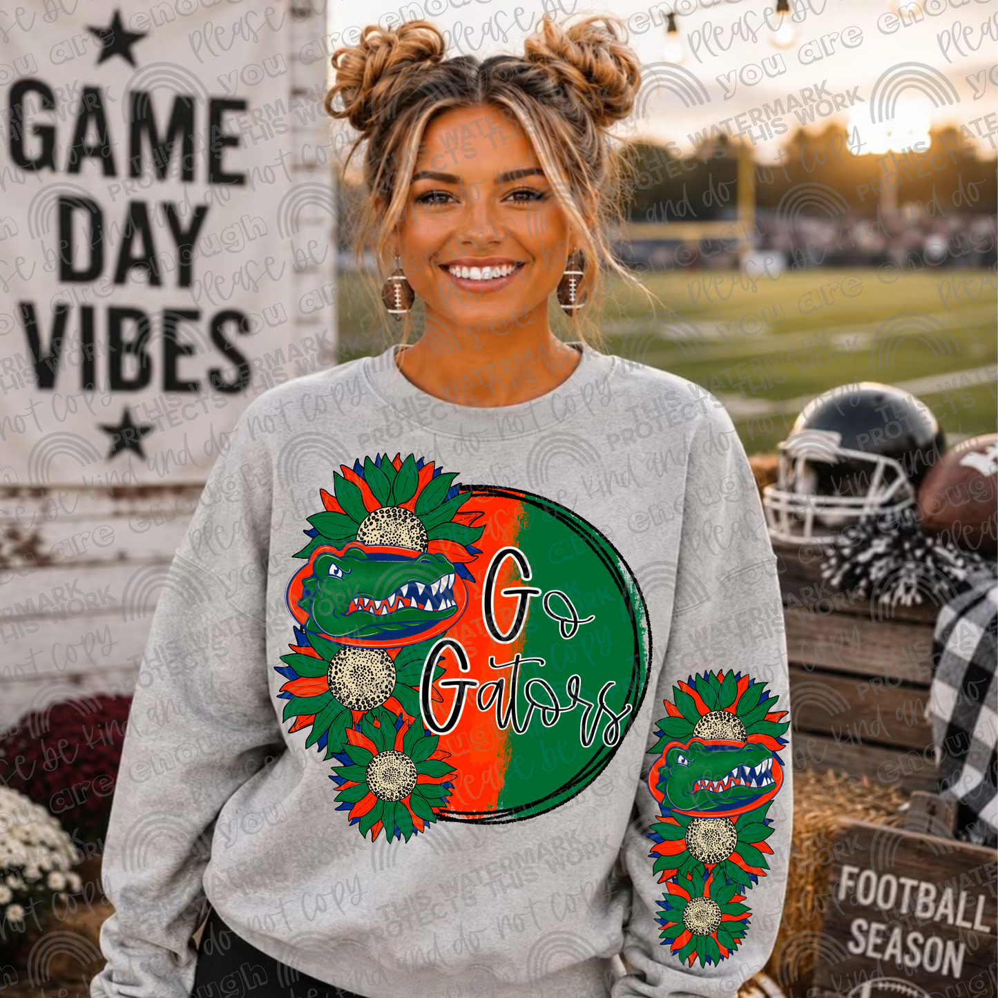 Florida Gators Sunflowers with Sleeve- 2 PNG Files