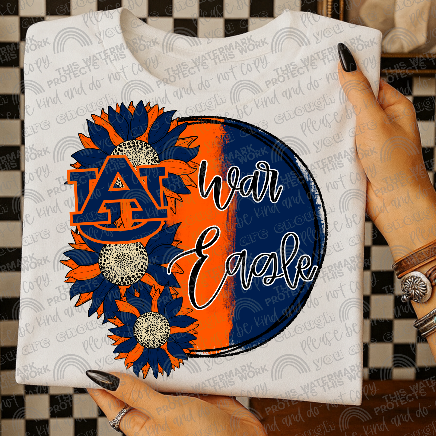 Auburn war Eagle Sunflowers with Sleeve (Logo and Mascot Versions)- 4 PNG Files