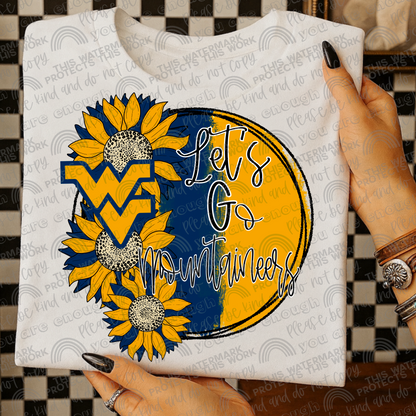 WV Mountaineers Sunflowers with Sleeve (Logo and Mascot Versions)- 4 PNG Files