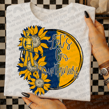 WV Mountaineers Sunflowers with Sleeve (Logo and Mascot Versions)- 4 PNG Files