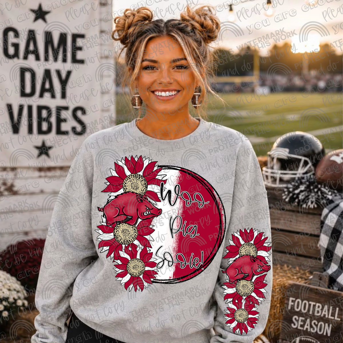 Razorbacks Sunflowers with Sleeve- 2 PNG Files