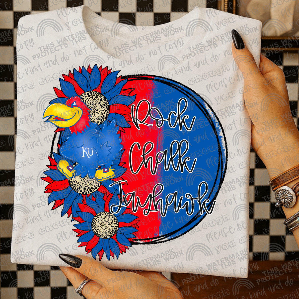 Jayhawks Sunflowers with Sleeve (Logo and Mascot Versions)- 4 PNG Files