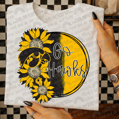 Iowa Hawkeyes Sunflowers with Sleeve (Logo and Mascot Versions)- 4 PNG Files