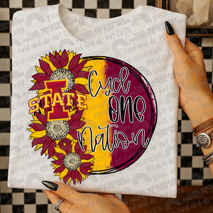 Iowa State Cyclones Sunflowers with Sleeve (Logo and Mascot Versions)- 4 PNG Files