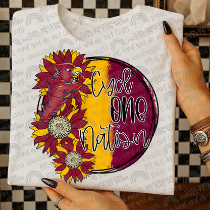 Iowa State Cyclones Sunflowers with Sleeve (Logo and Mascot Versions)- 4 PNG Files