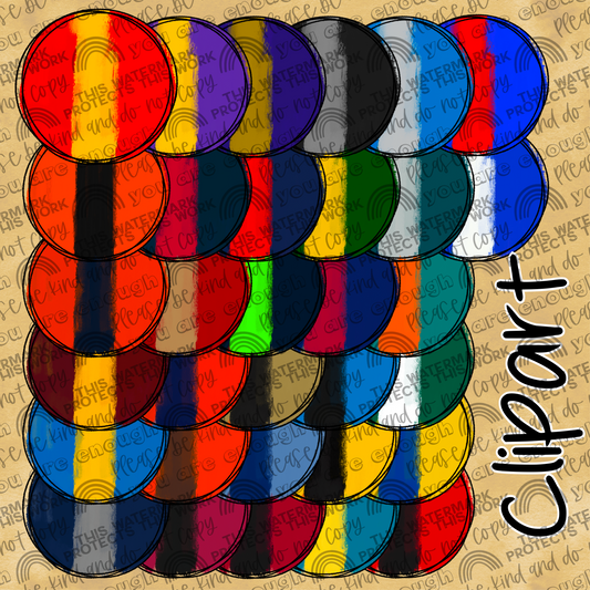 Circle Backgrounds Clipart Pro Football- 32 PNG Files
