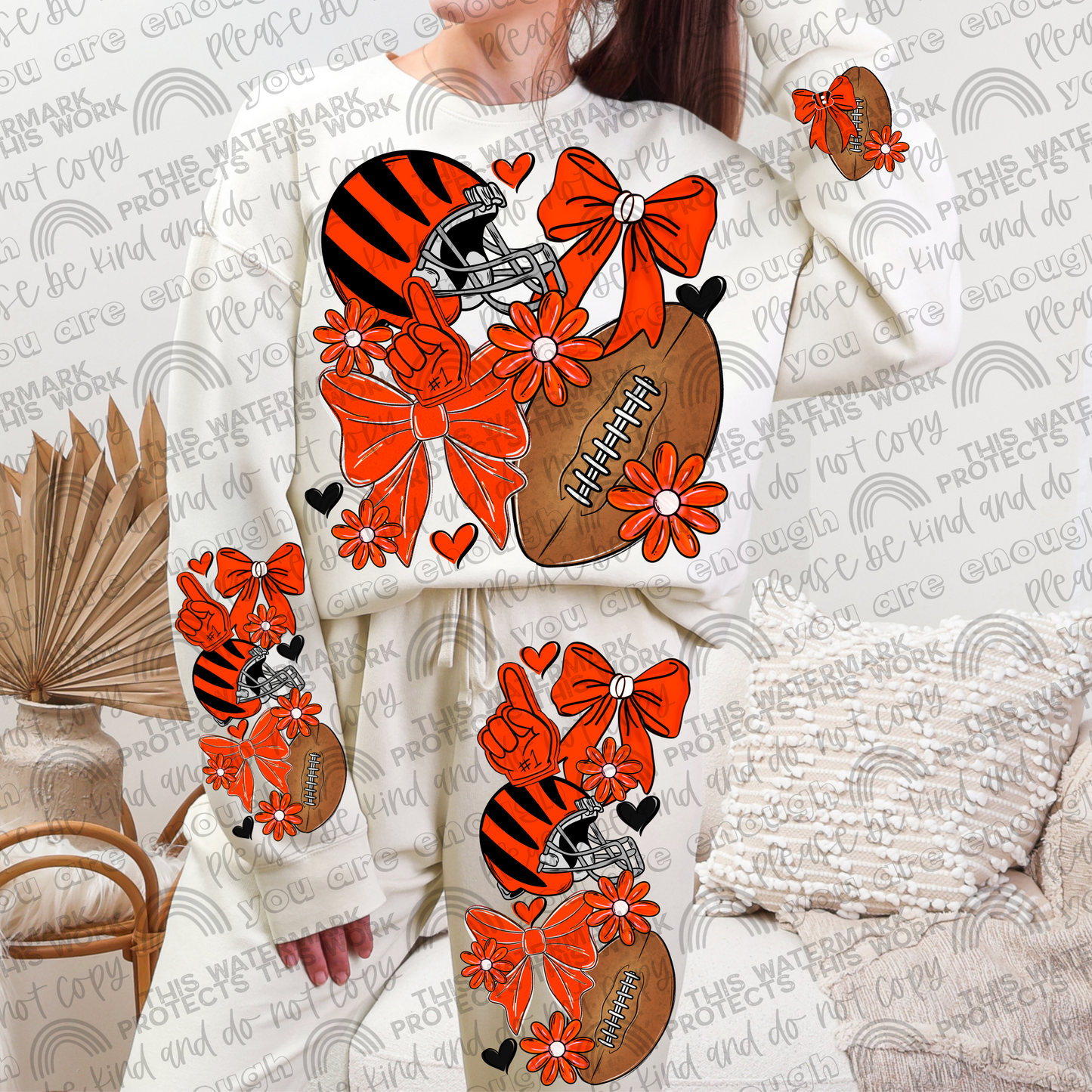 Bengals Bows with Pocket and Sleeve- 3 PNG Files