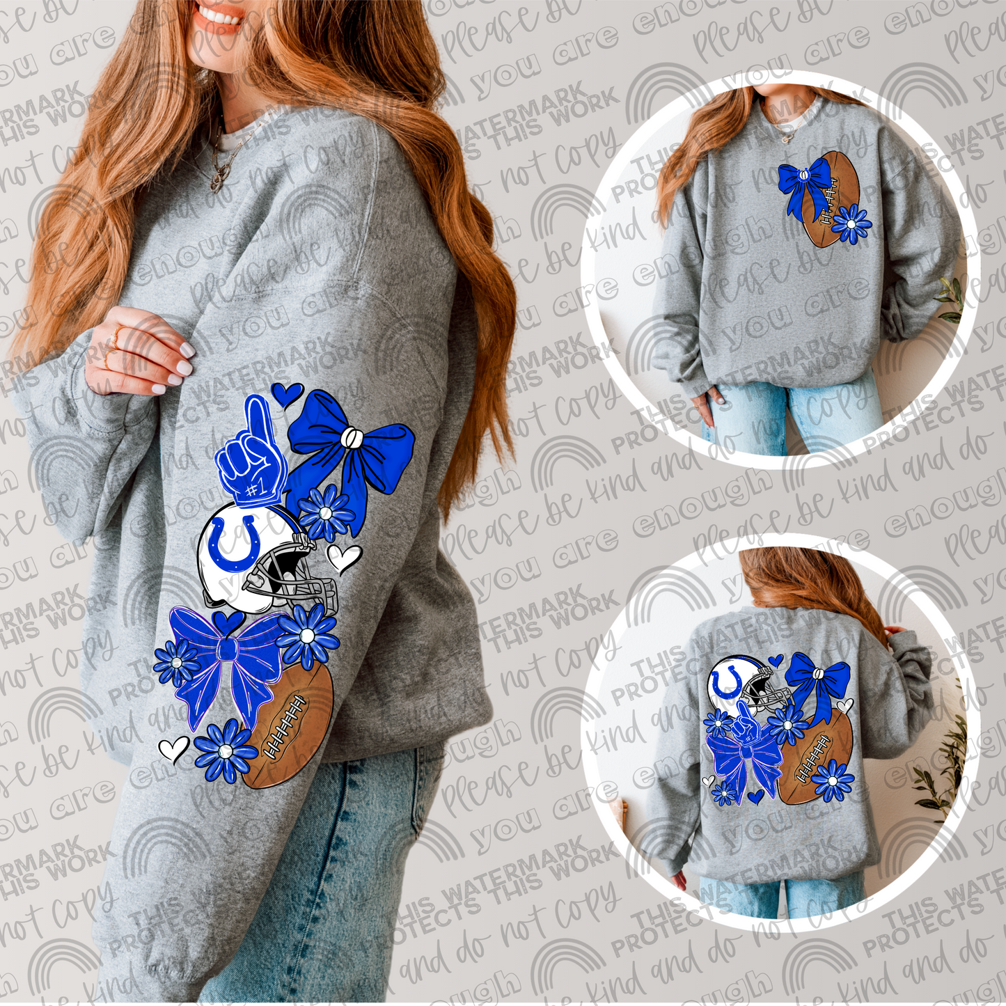 Colts Bows with Pocket and Sleeve- 3 PNG Files