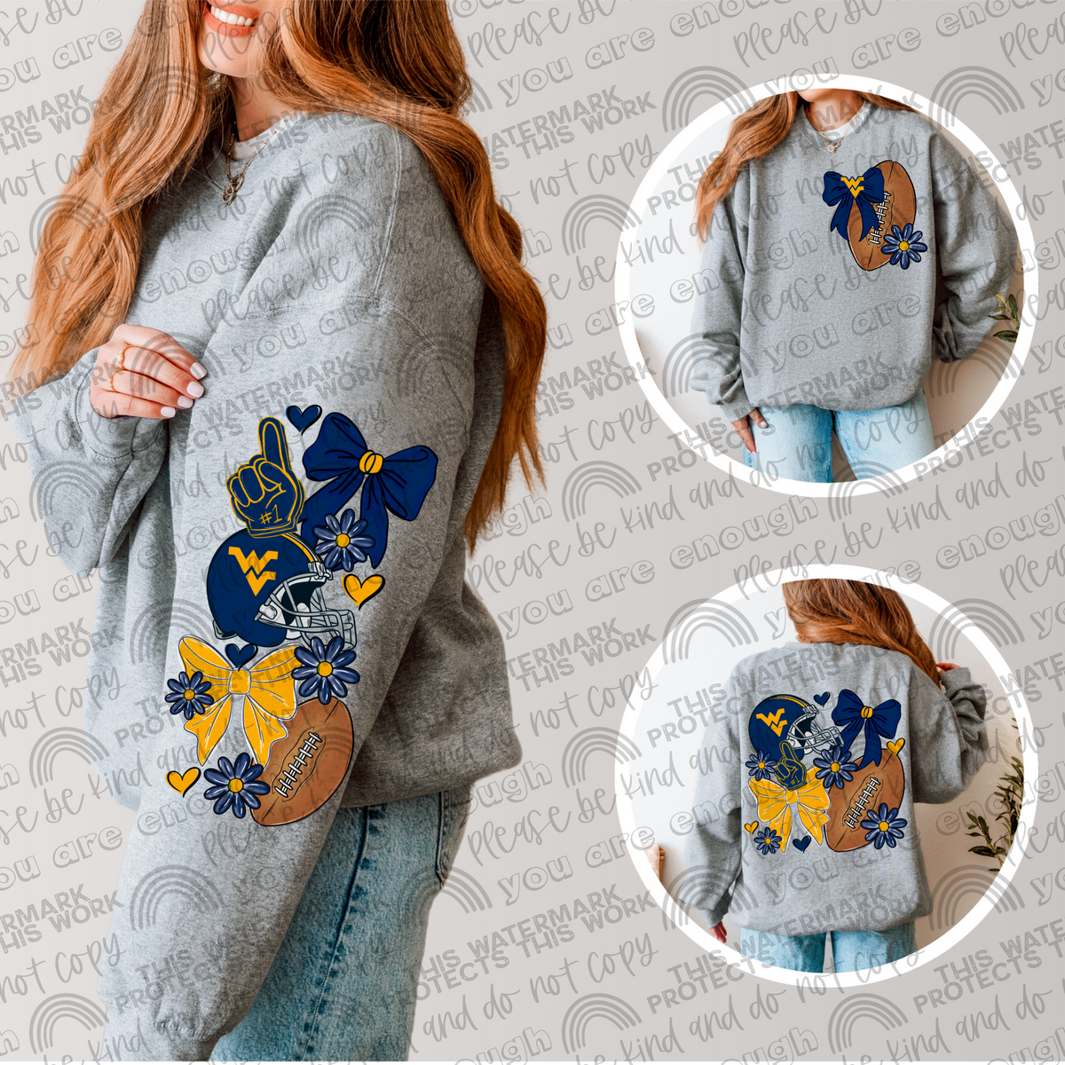 West Virginia Bows with Pocket and Sleeve- 3 PNG Files