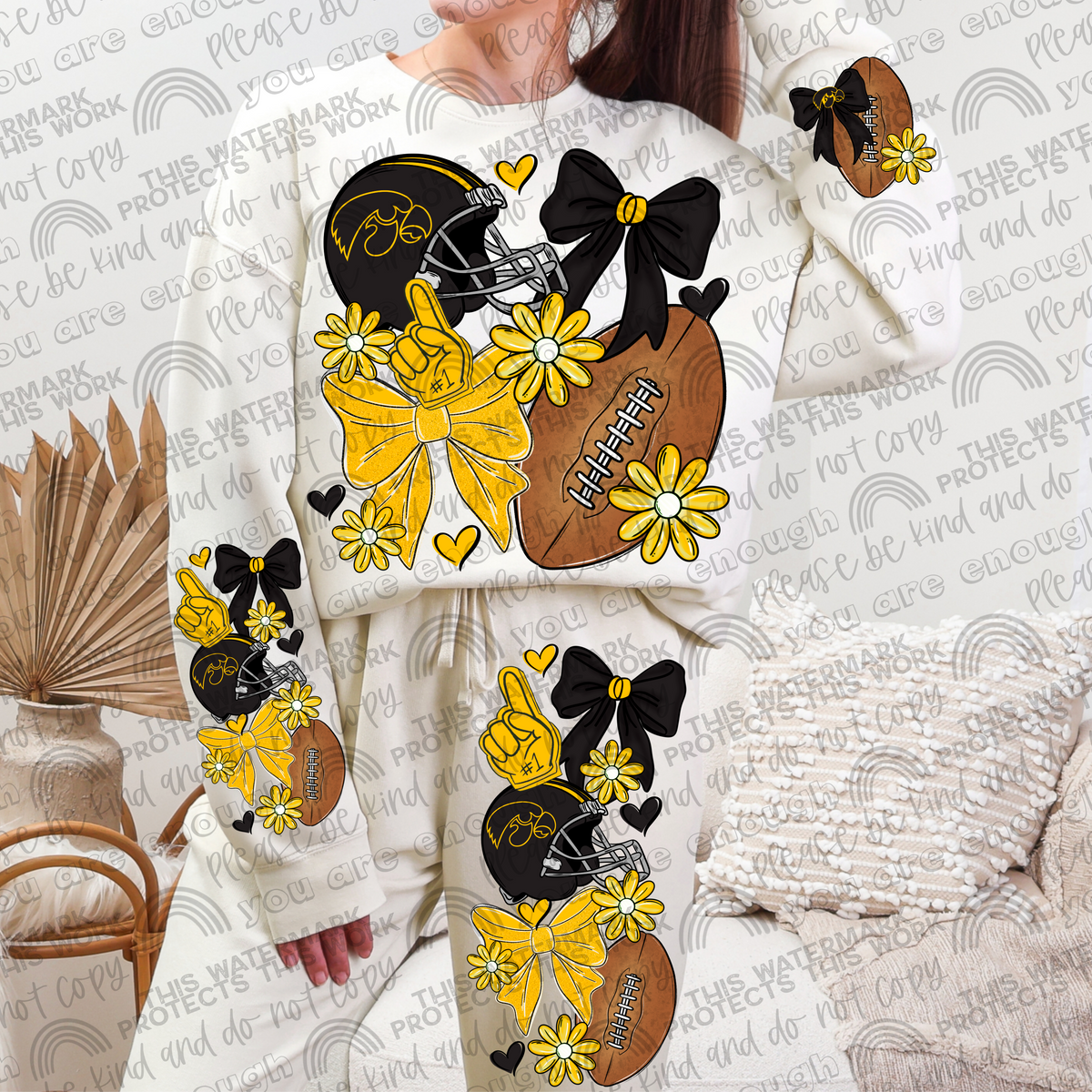 Iowa Hawkeyes Bows with Pocket and Sleeve- 3 PNG Files