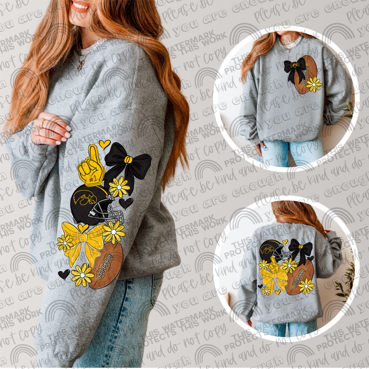 Iowa Hawkeyes Bows with Pocket and Sleeve- 3 PNG Files