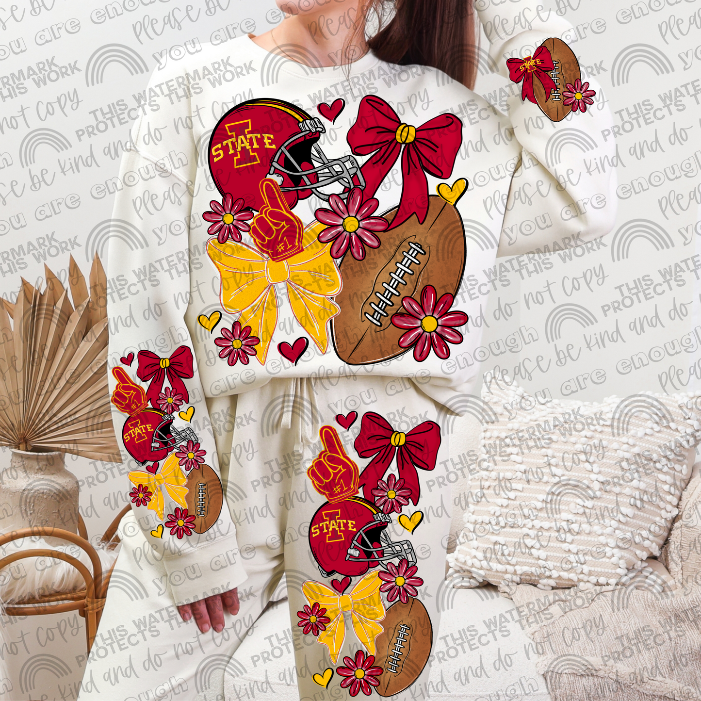 Iowa State Cyclones Bows with Pocket and Sleeve- 3 PNG Files