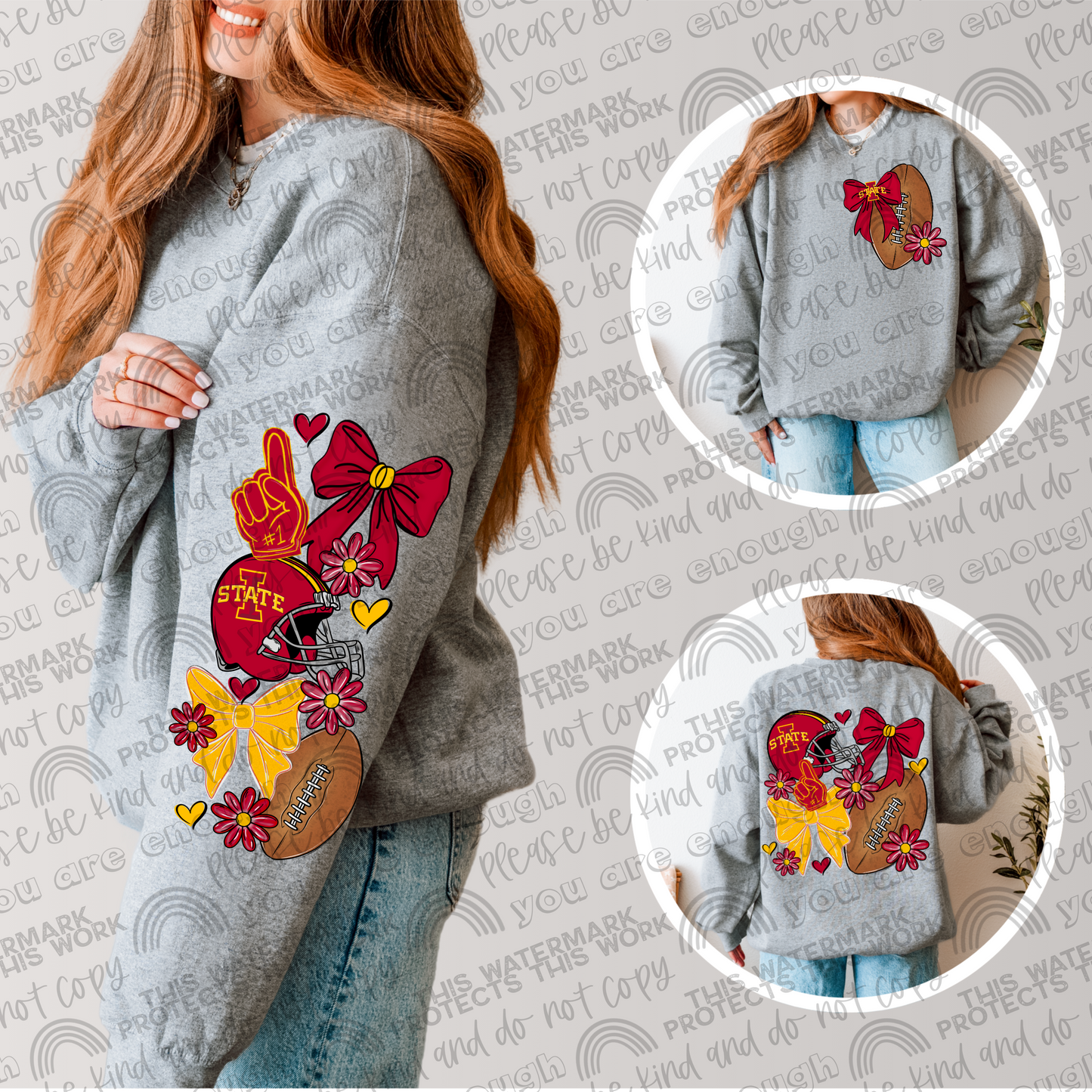 Iowa State Cyclones Bows with Pocket and Sleeve- 3 PNG Files